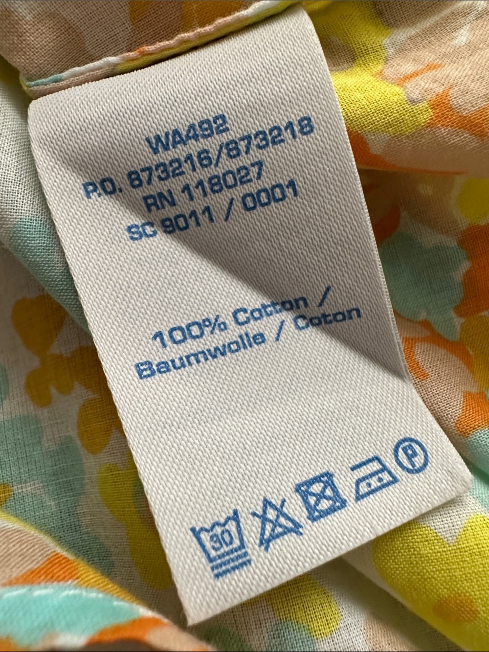 BODEN Floral Cotton Shirt US 6 Yellow Blue Button Down Y2K - Picture 10 of 13